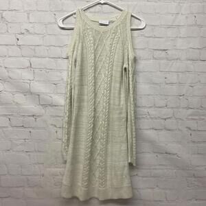 The Children's Place Girls Youth Cream Sparkle Sweater Dress Sz 14 Fall Winter